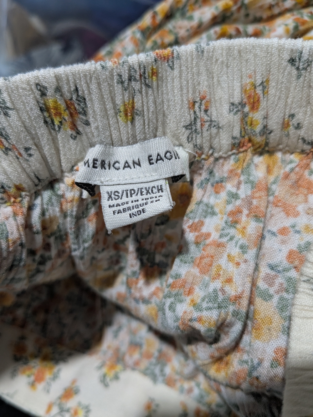 American Eagle Outfitters Boho Patchwork Floral Maxi Skirt Blue, Cream & Mustard - Picture 15 of 16